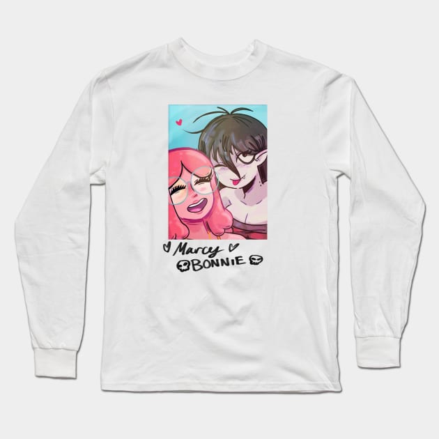 Bubblegum and Marceline Polaroid Long Sleeve T-Shirt by tuffghost